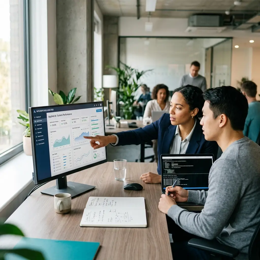 Operators reviewing practical AI features inside a product workflow